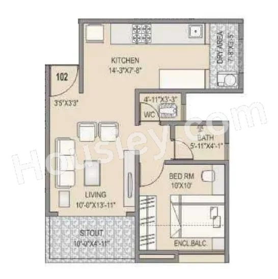 RKL Lunkad Shivpuram Unit plan - 526 sq.ft.