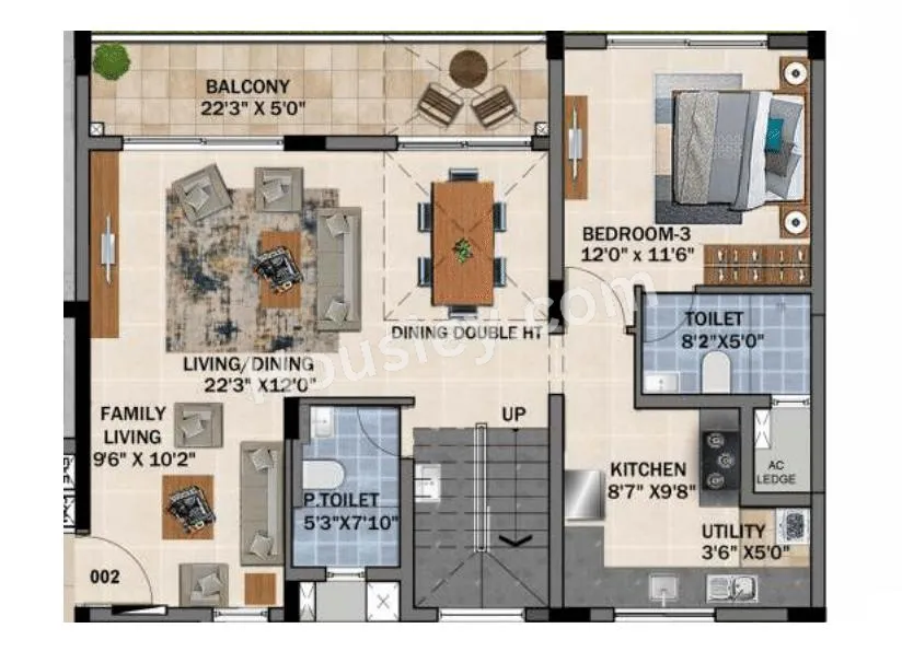 Radiance Floresta Unit plan - 1701 sq.ft.