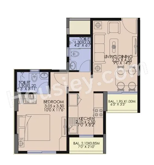 Raj Urbania Unit plan - 449 sq.ft.