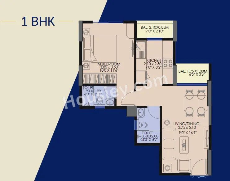 Raj Urbania Unit plan - 460 sq.ft.
