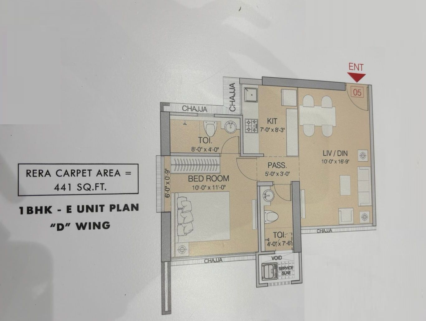 Ruparel Stardom Unit plan - 441 sq.ft.
