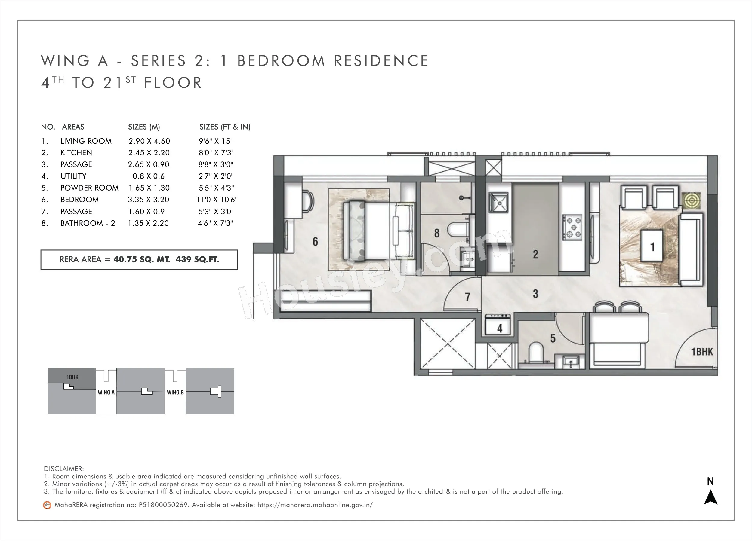 Unit plan - 439 sq.ft.