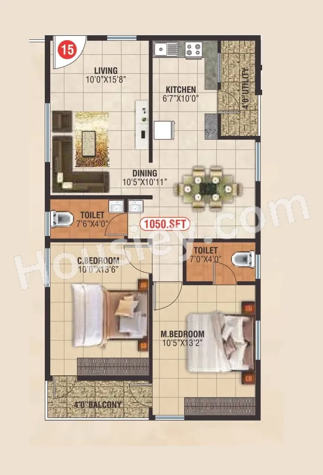 SLV Icon Unit plan - 703 sq.ft.