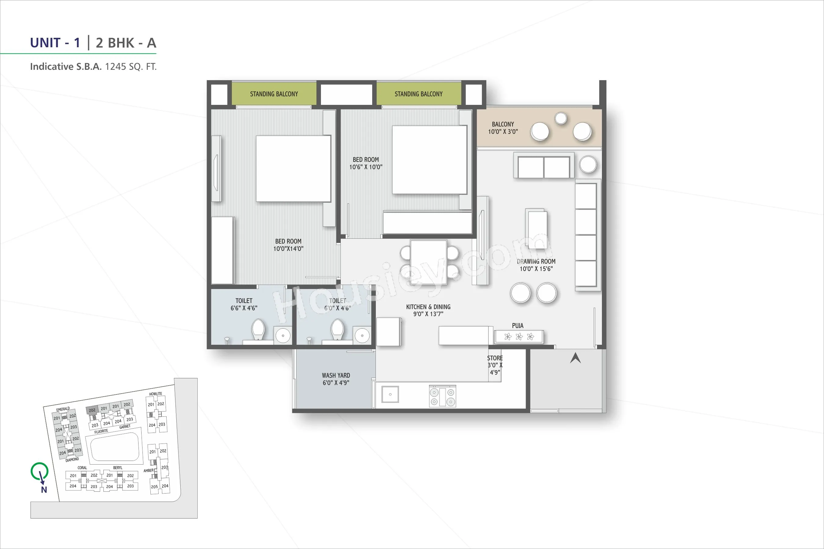 SP Nirvana Unit plan - 710 sq.ft.