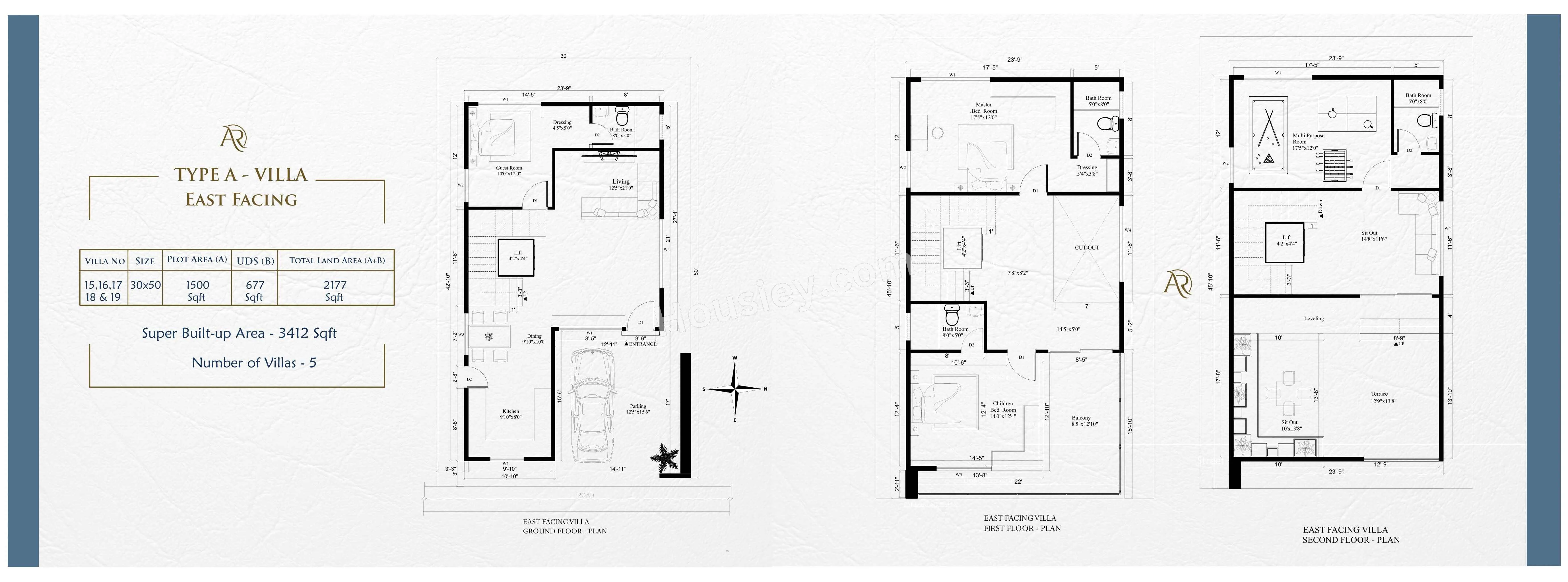 S And S AR Villas Unit plan - 1500 sq.ft.