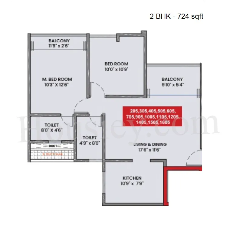 Sahadeo Polaris Unit plan - 724 sq.ft.