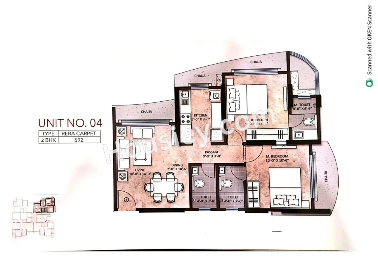 Sanghvi Heights Unit plan - 592 sq.ft.