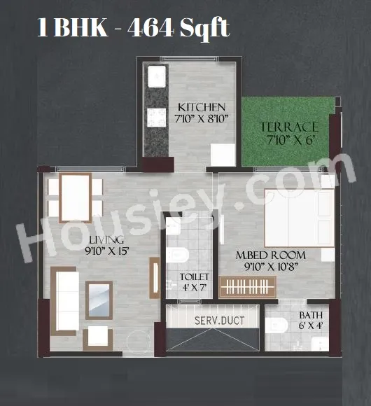 Sarvoday Symphony Unit plan - 464 sq.ft.