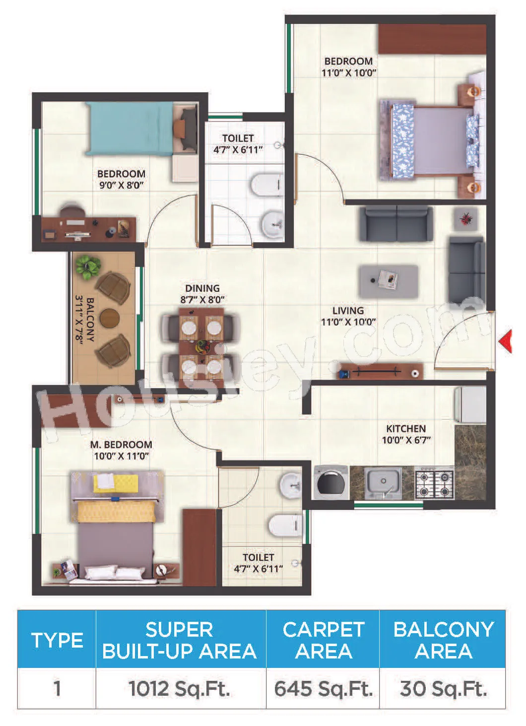 Unit plan - 275 sq.ft.