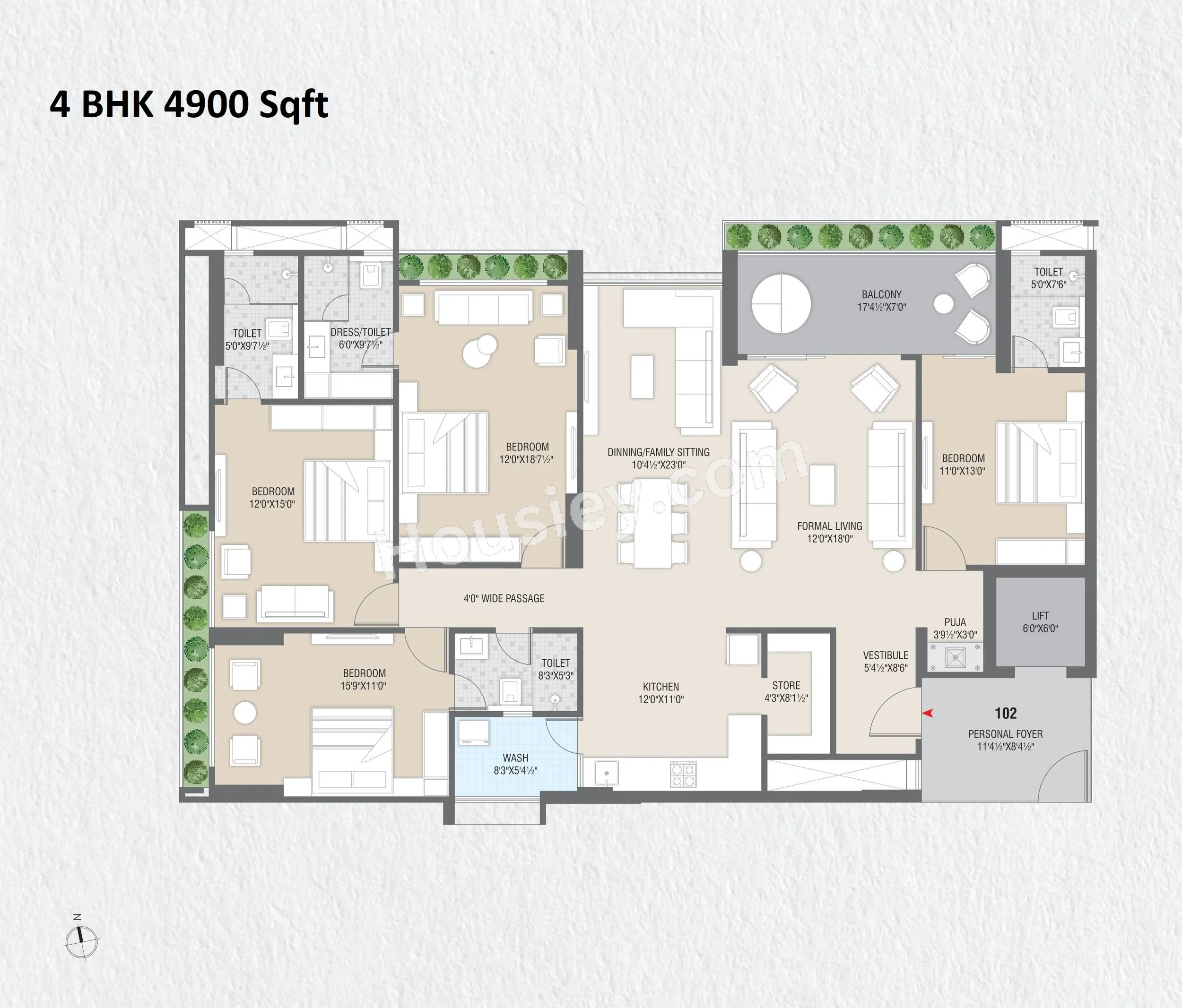 Shafalya The Verity Unit plan - 2695 sq.ft.
