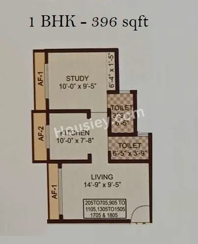 Shantee Sterling Heights Unit plan - 396 sq.ft.