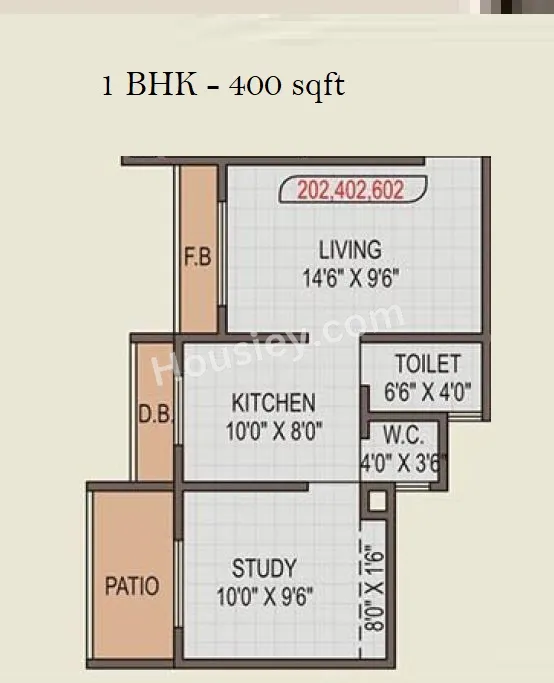 Shantee Sunshine Sapphire Unit plan - 400 sq.ft.