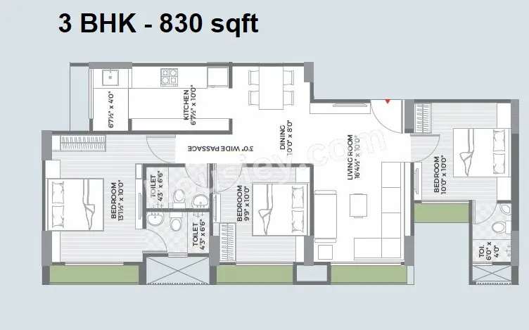 Unit plan - 816 sq.ft.