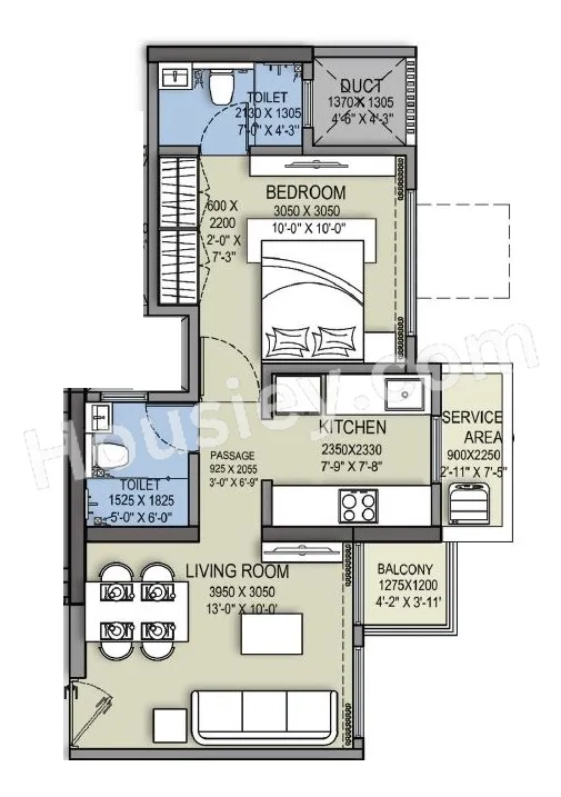 Shraddha Park City Unit plan - 428 sq.ft.
