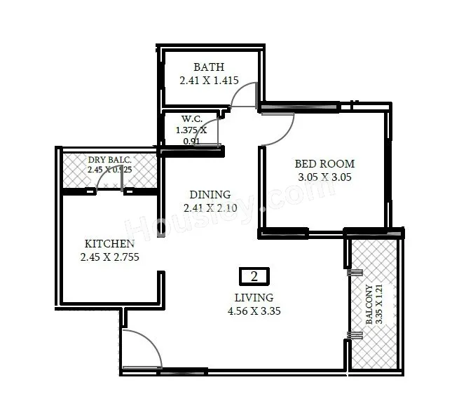 Shriram Sky Park Unit plan - 567 sq.ft.