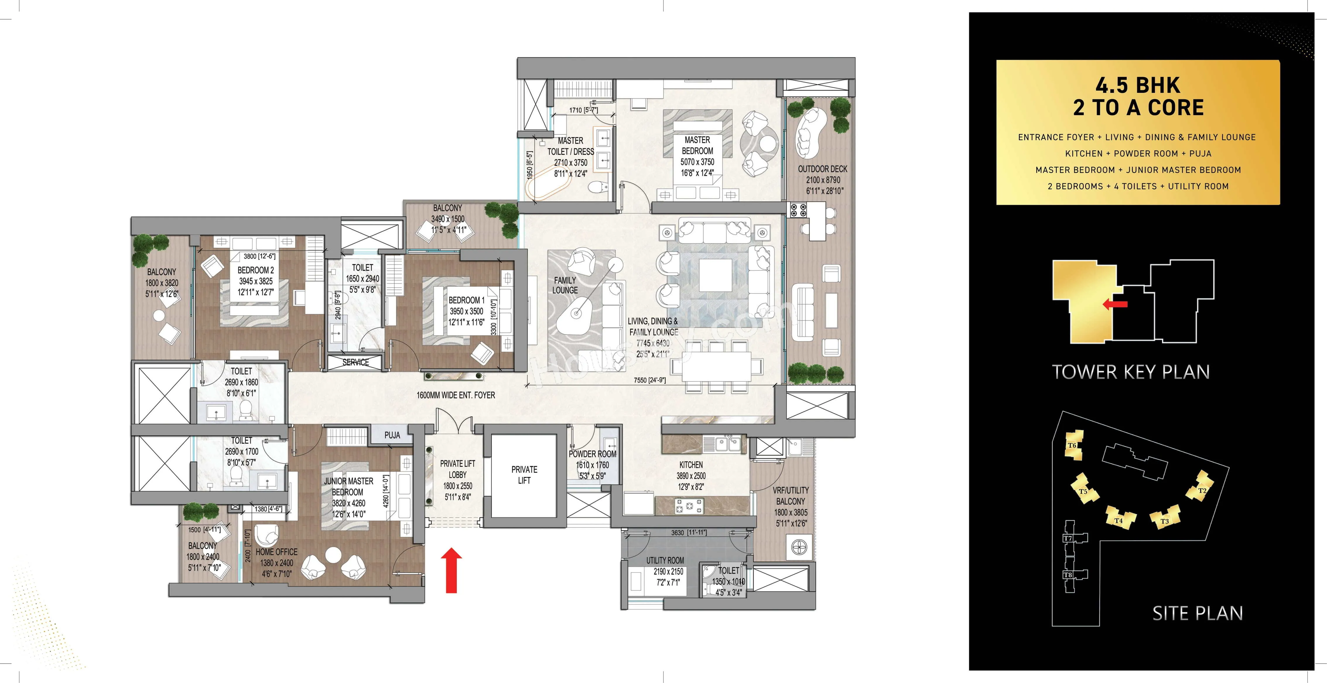 Signature Titanium SPR Unit plan - 2457 sq.ft.