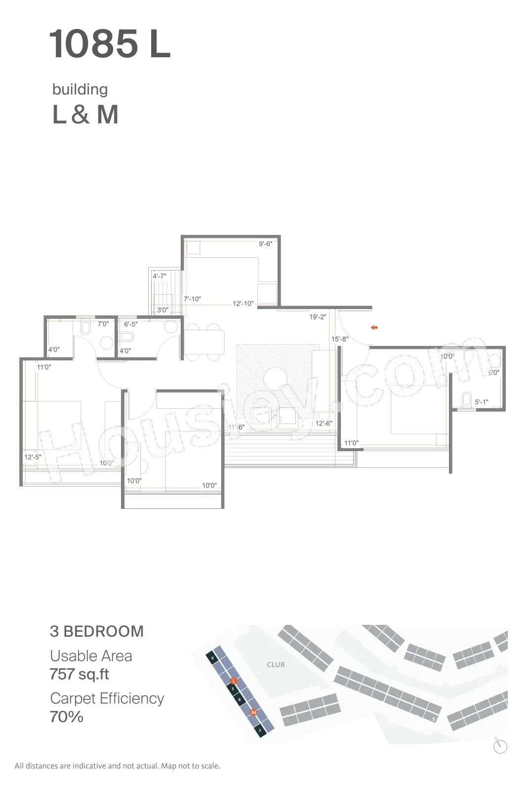 Skyi Star City Unit plan - 757 sq.ft.