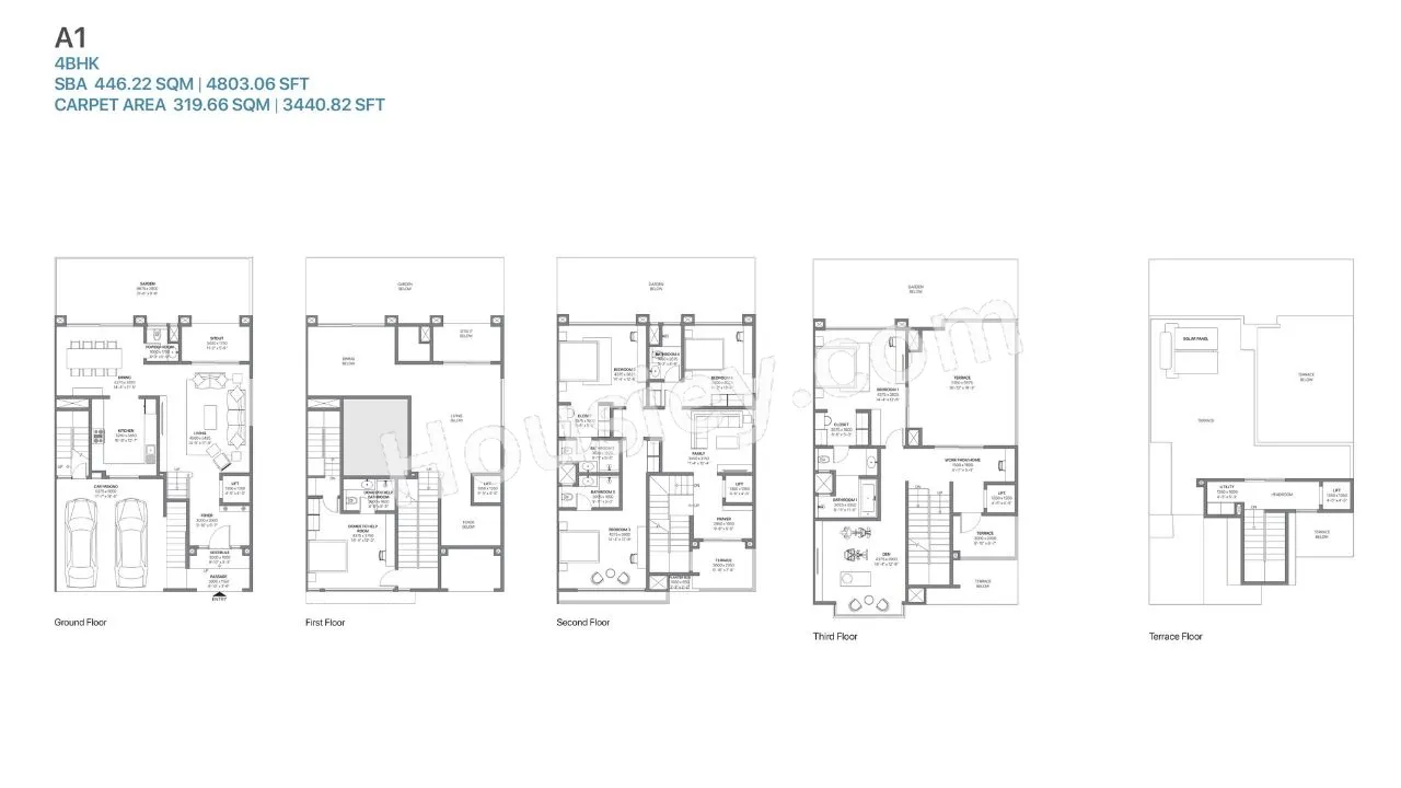Sobha Crystal Meadows Unit plan - 3436 sq.ft.