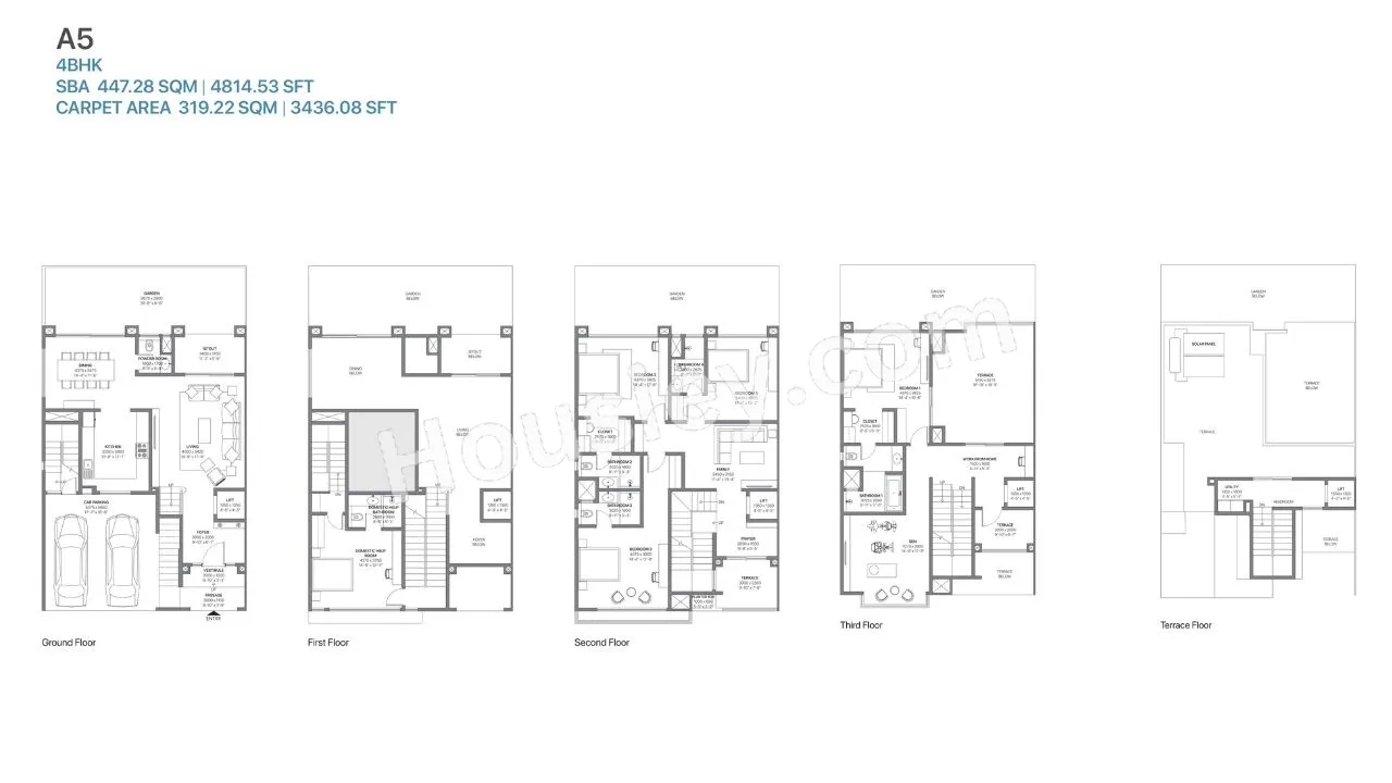 Sobha Crystal Meadows Unit plan - 3435 sq.ft.