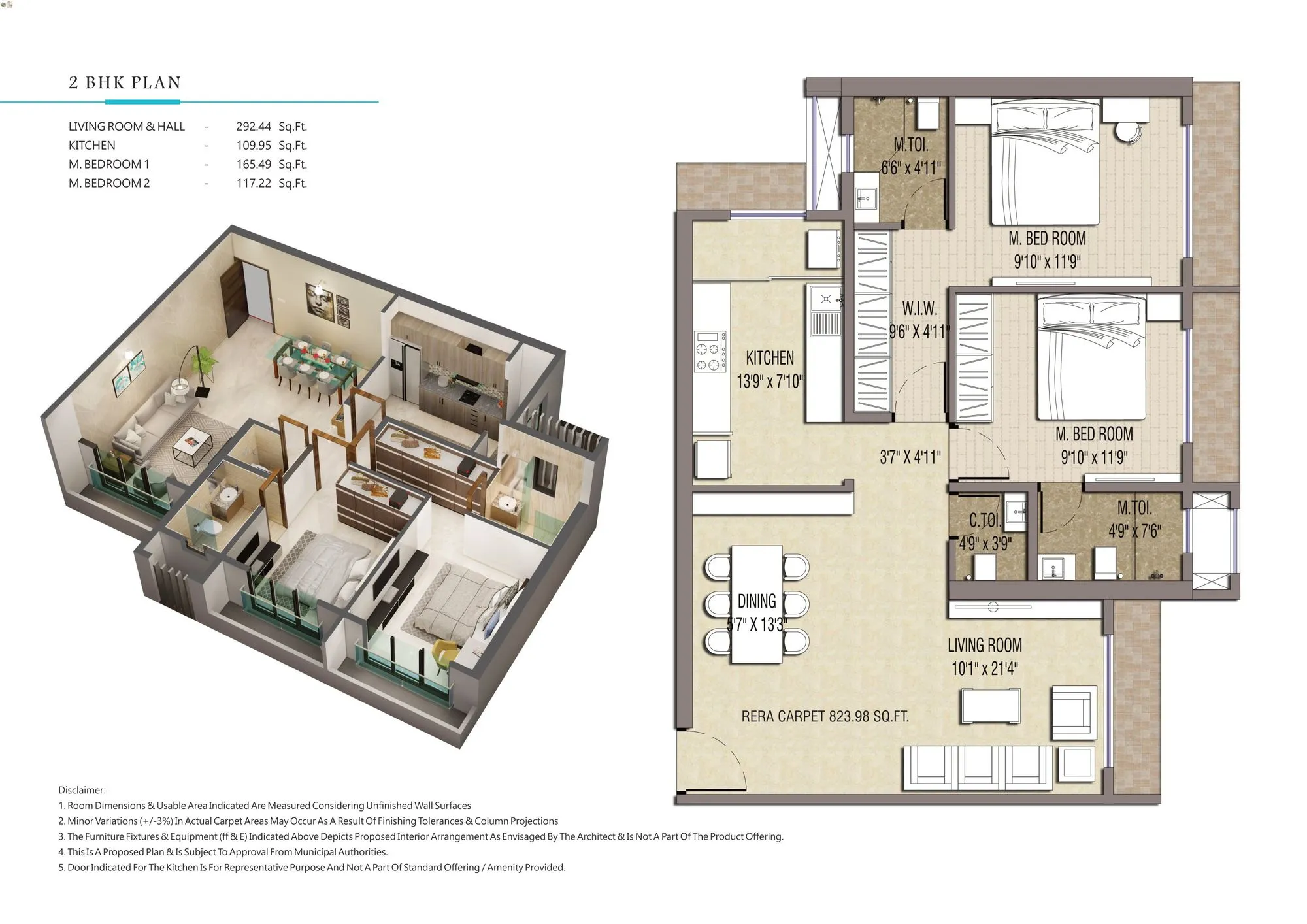 Sonam Indraneel Unit plan - 824 sq.ft.