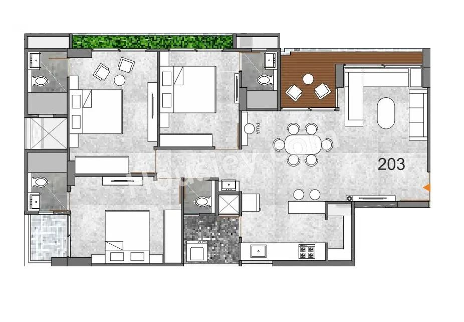 Status Aurum Unit plan - 1107 sq.ft.