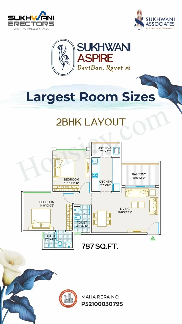 Sukhwani Aspire Unit plan - 787 sq.ft.
