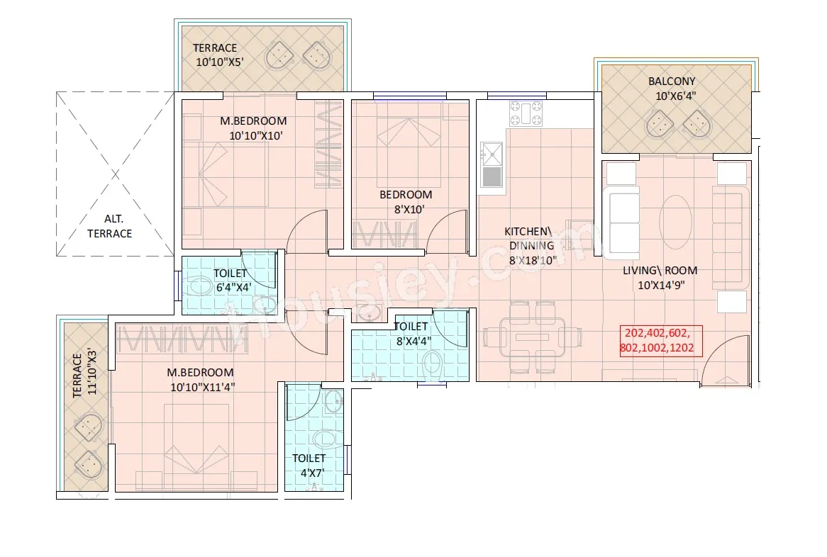 Sukhwani Coloronic Unit plan - 970 sq.ft.