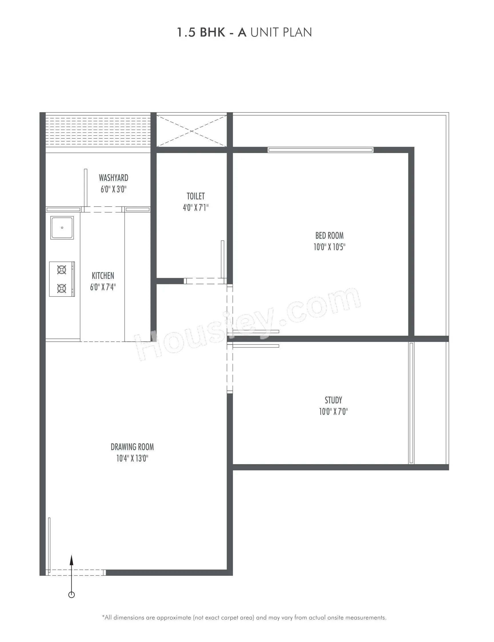 Sun Rising Homes Unit plan - 426 sq.ft.