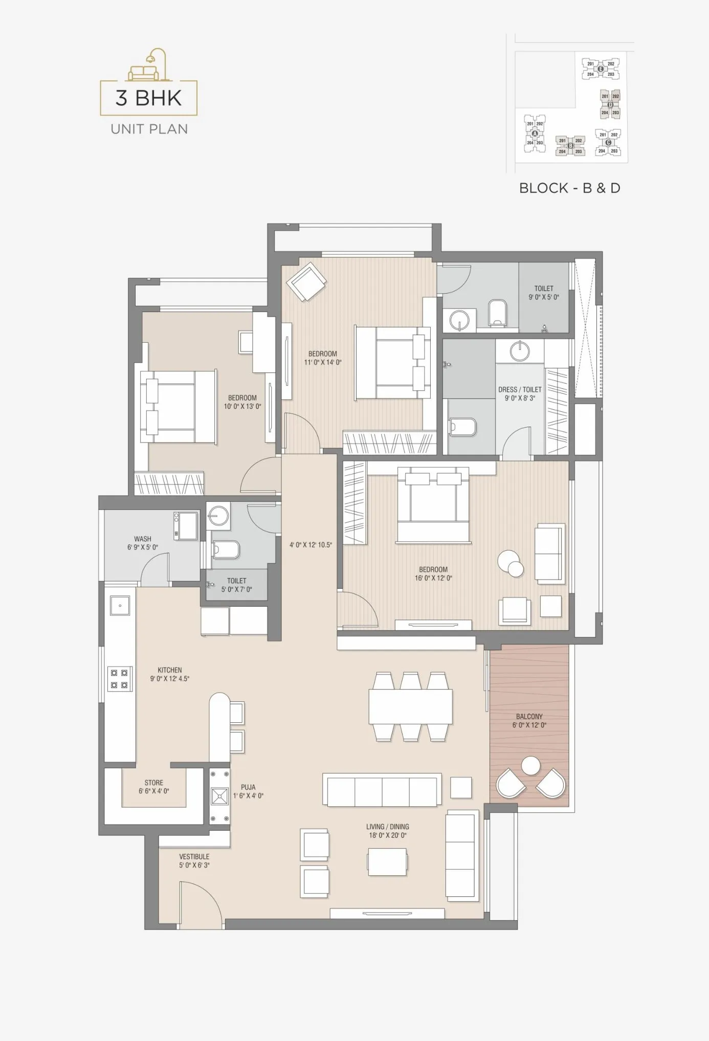 Unit plan - 1270 sq.ft.