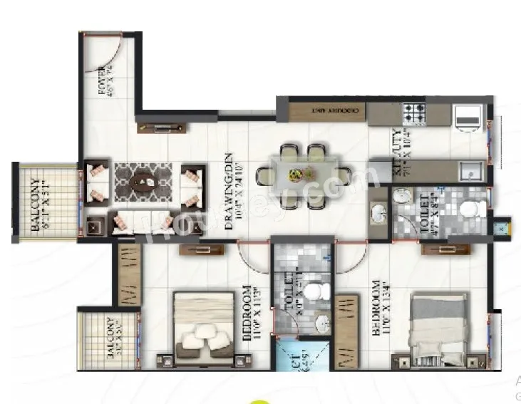 Suraksha Heritage Park Unit plan - 805 sq.ft.