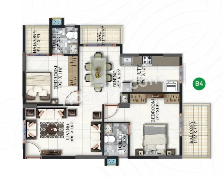 Suraksha Heritage Park Unit plan - 862 sq.ft.