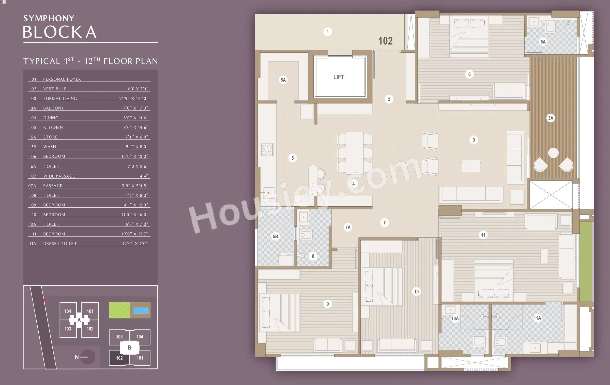 Swati Symphony Unit plan - 1920 sq.ft.