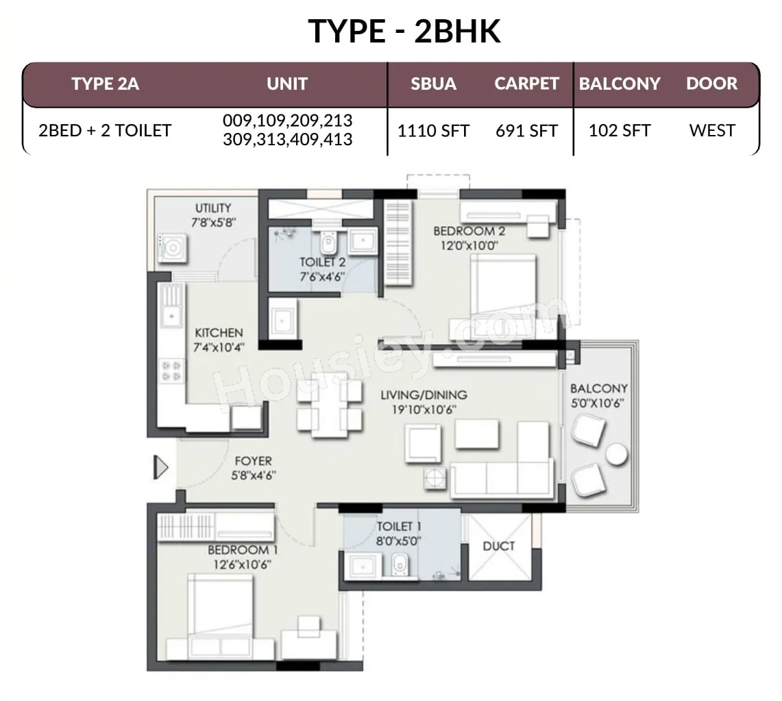 TG Heritage Unit plan - 691 sq.ft.