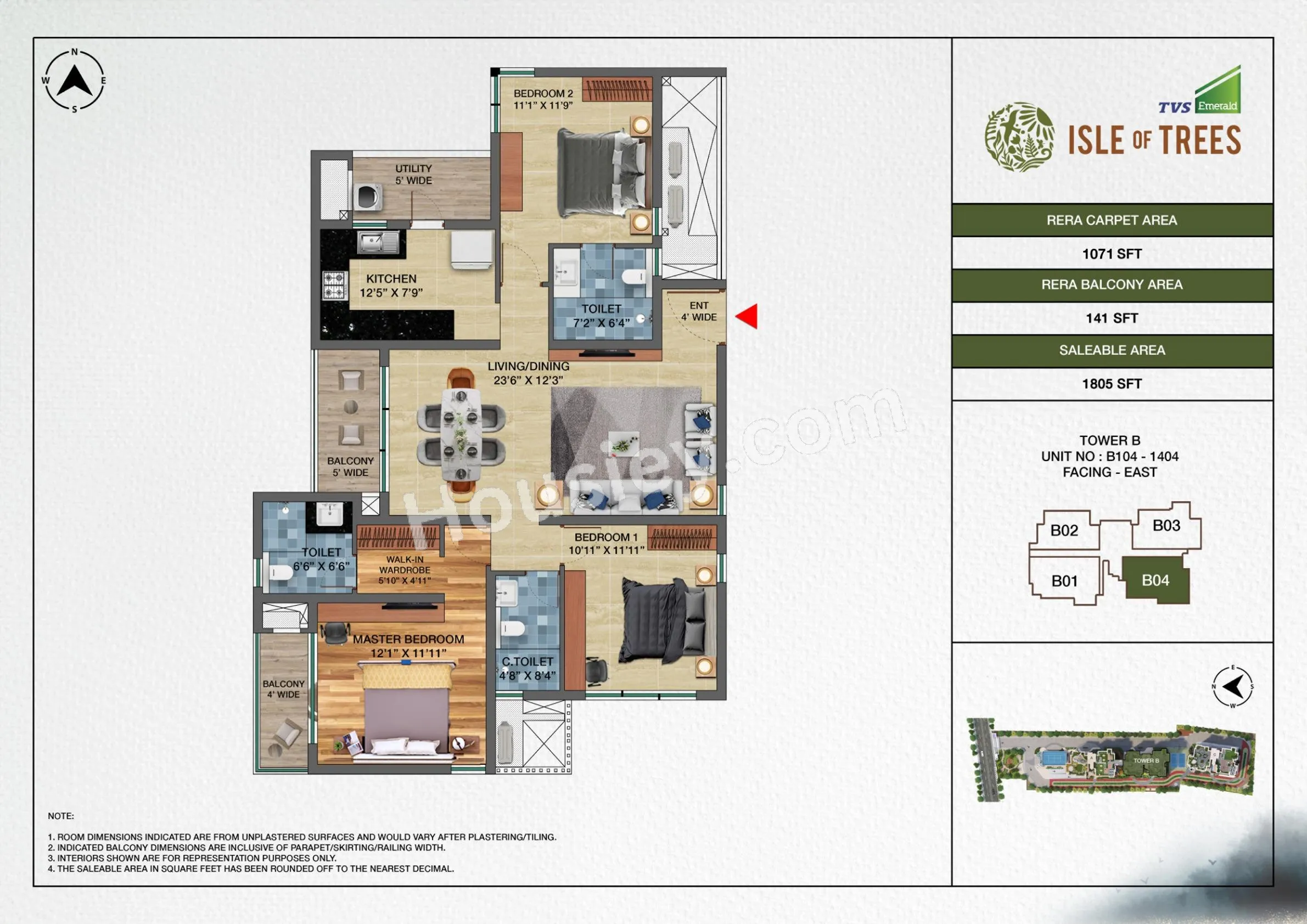 TVS Manyata Tech Park Unit plan - 1209 sq.ft.