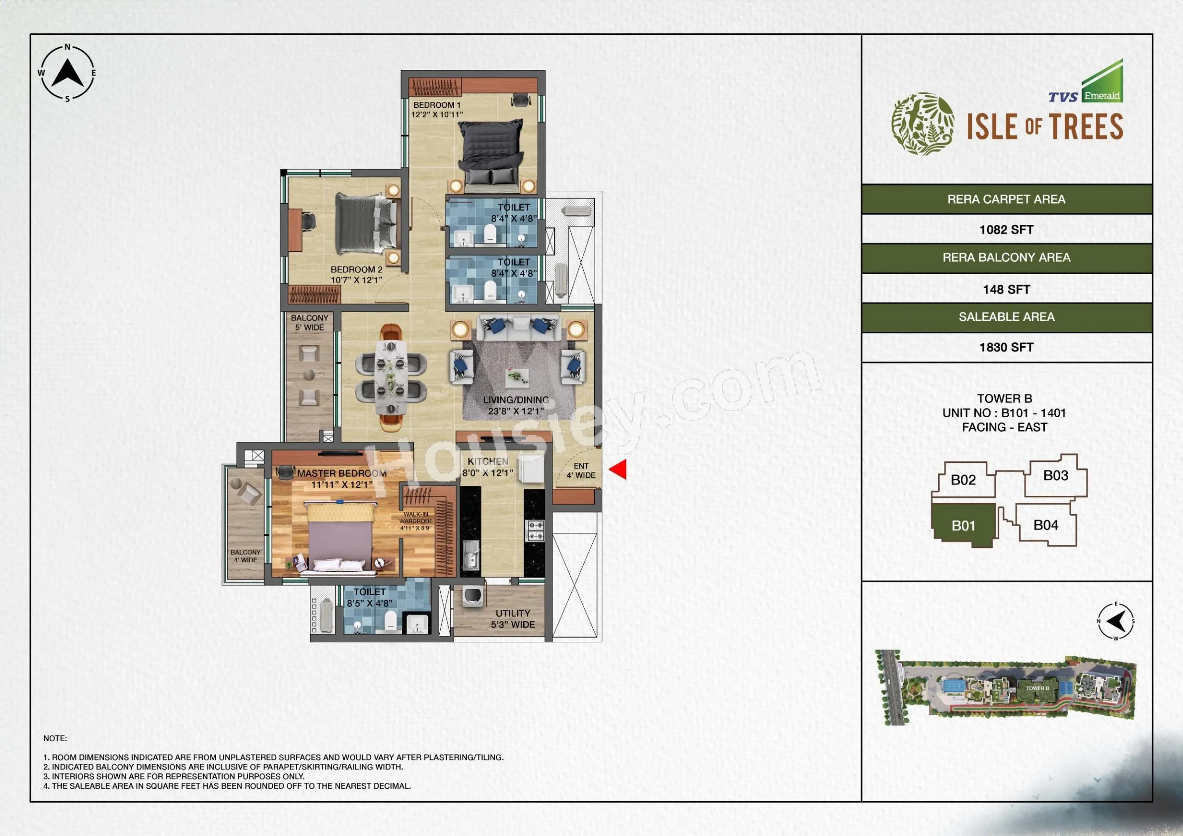 TVS Manyata Tech Park Unit plan - 1226 sq.ft.