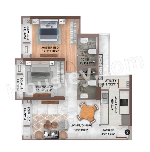 T Bhimjyani The Verraton Unit plan - 759 sq.ft.