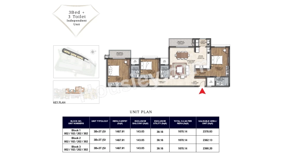 Tata The Promont Phase II Unit plan - 1487 sq.ft.