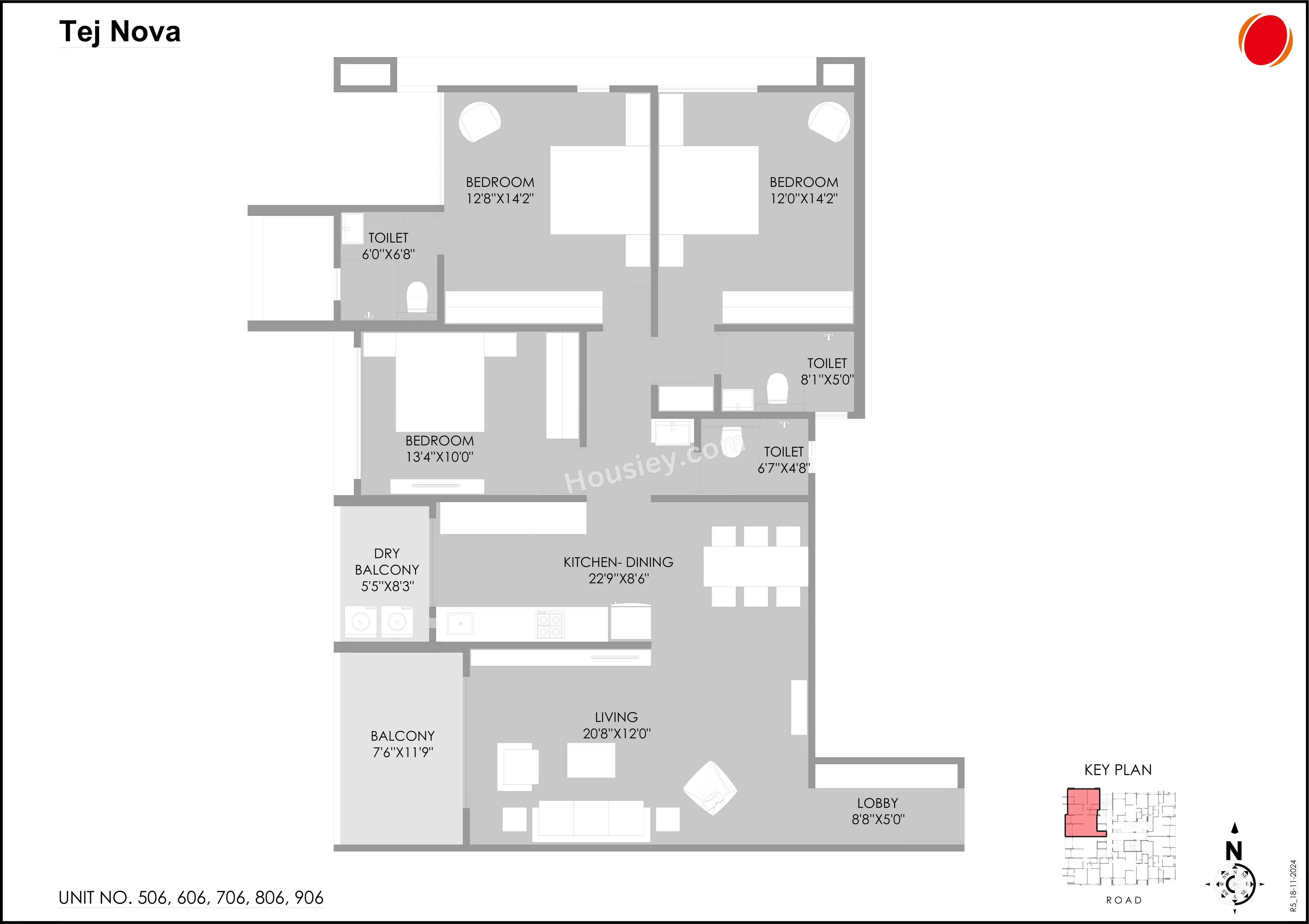 Tej Nova Unit plan - 1352 sq.ft.