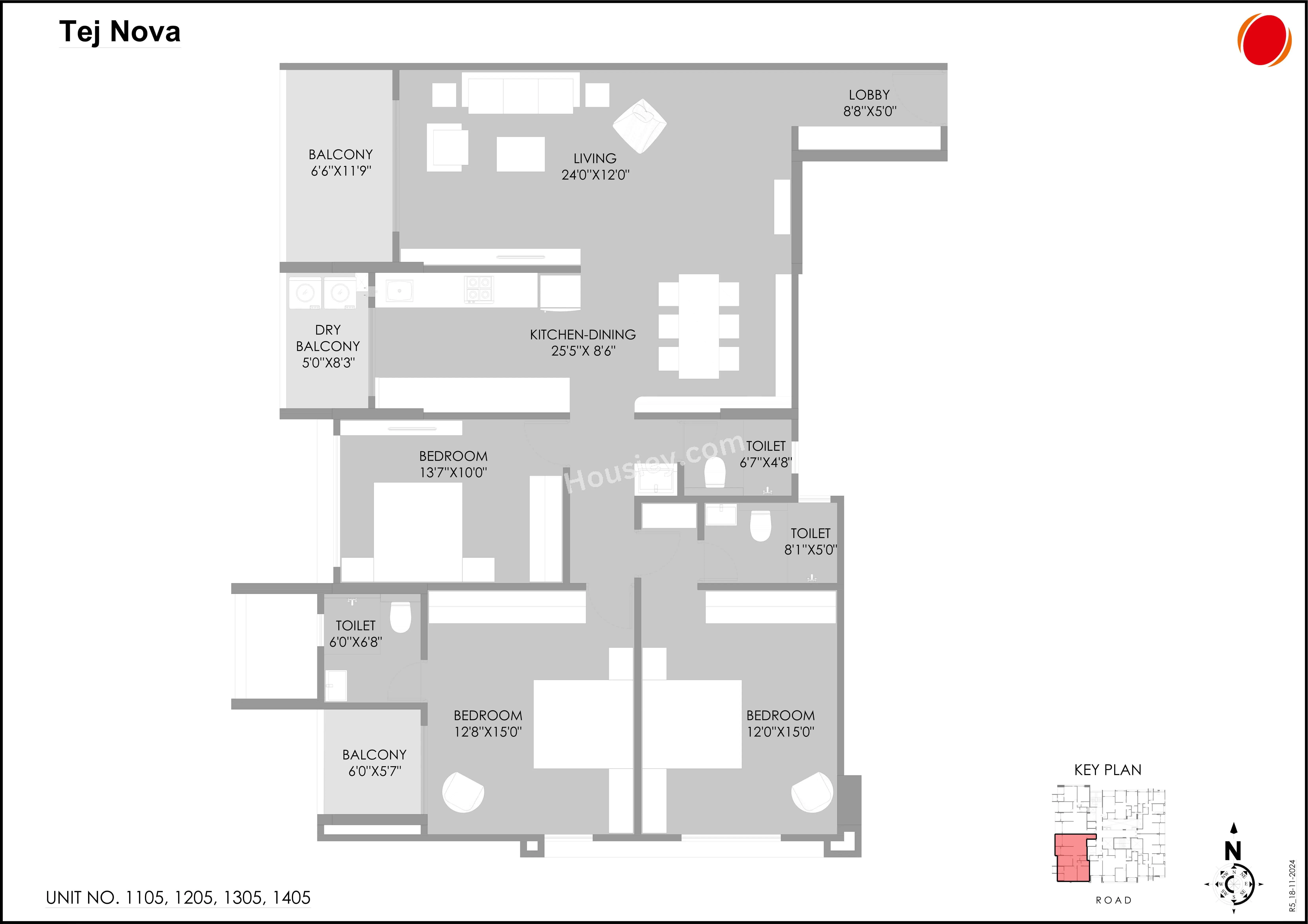 Tej Nova Unit plan - 1464 sq.ft.