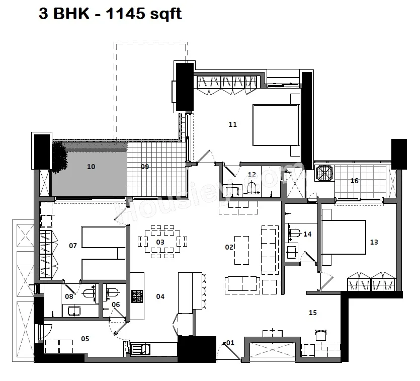 Songs From The Wood Unit plan - 1445 sq.ft.