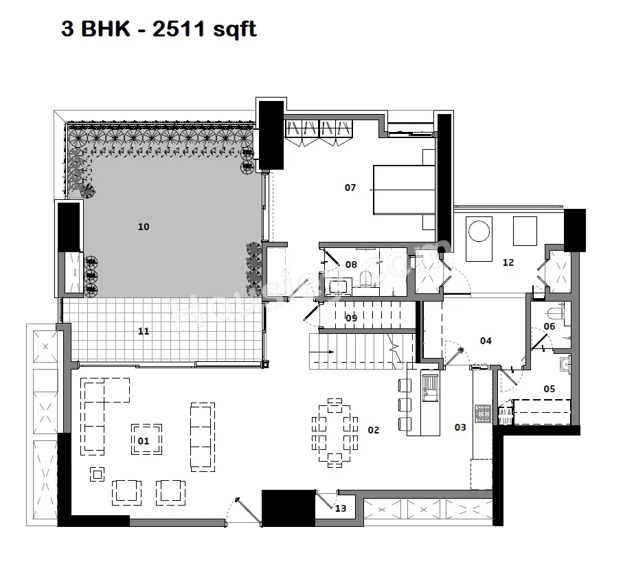 Songs From The Wood Unit plan - 2511 sq.ft.