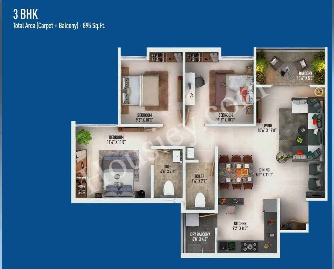Triaa 38 Divine Unit plan - 776 sq.ft.