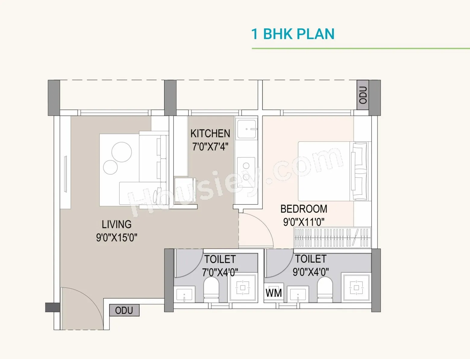 Tricity Bliss Unit plan - 404 sq.ft.