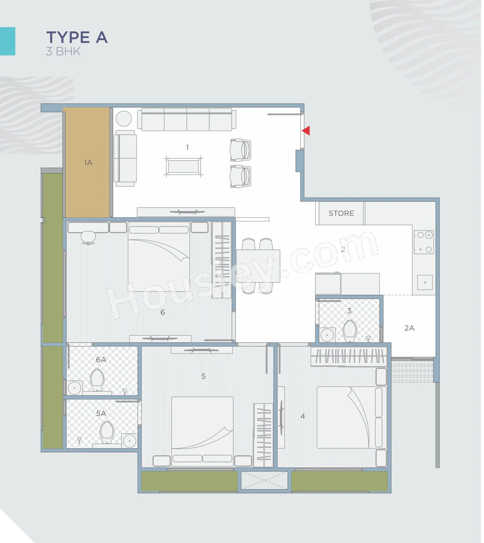 Ratna Turquoise Dreamz Unit plan - 968 sq.ft.