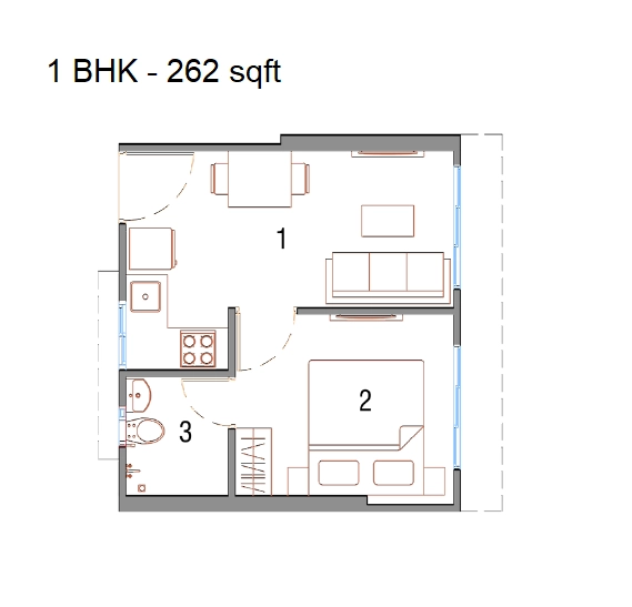 UK Luxecity Unit plan - 262 sq.ft.