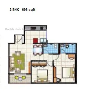 Unique Legacy Royale Unit plan - 698 sq.ft.
