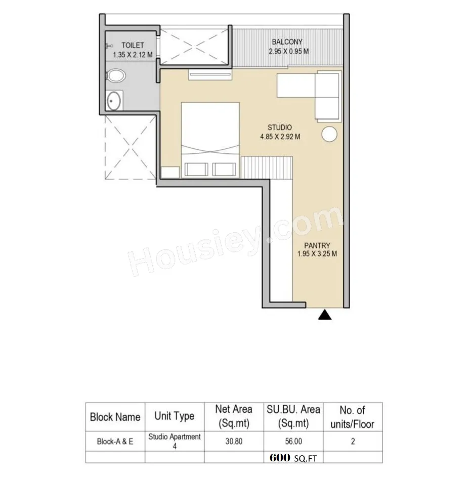 United Siban Unit plan - 330 sq.ft.