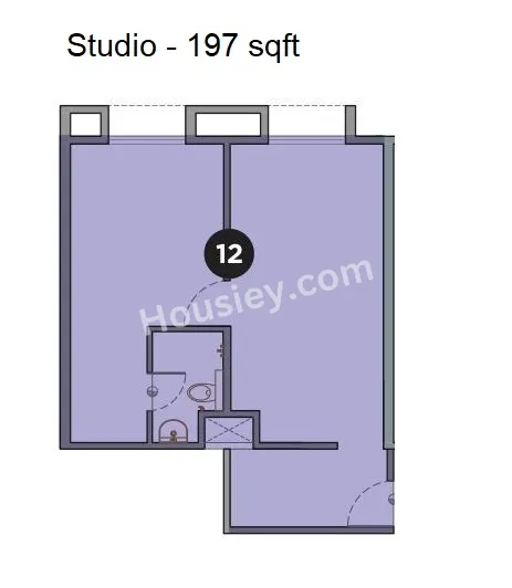 VJ Central Avenue Unit plan - 197 sq.ft.