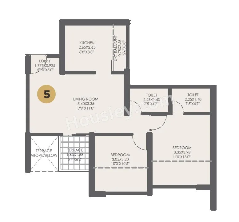 VTP Beaumonde Unit plan - 709 sq.ft.