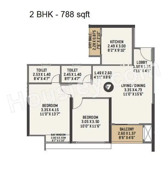 VTP Cielo Unit plan - 788 sq.ft.